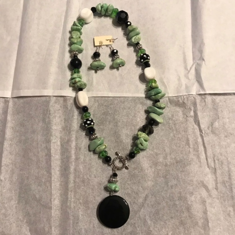 Emerald and Sterling Silver Necklace